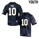 Notre Dame Fighting Irish Youth Drew Pyne #10 Navy Under Armour Authentic Stitched College NCAA Football Jersey JGX7799WC